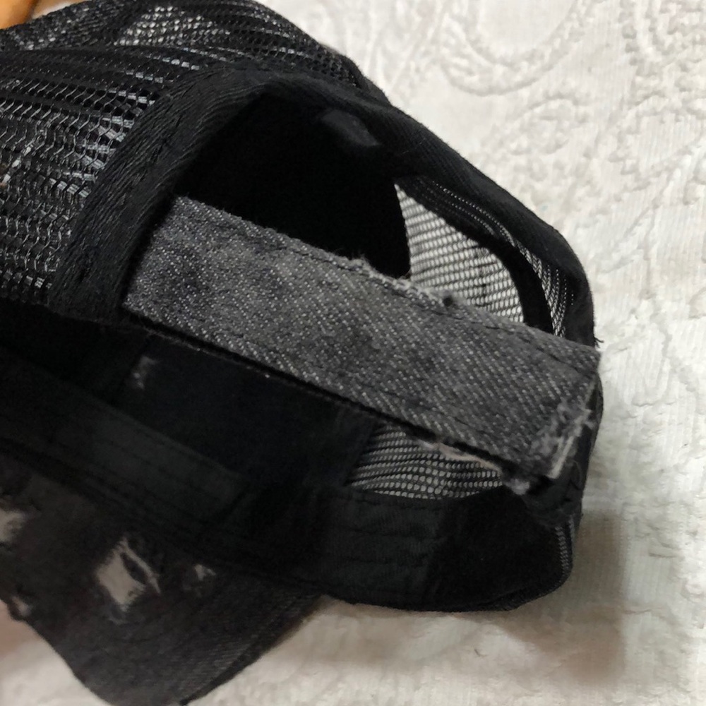 C.C Exclusives Ponytail Hat for Women Distressed Black Cap - Picture 7 of 8